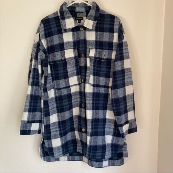 Banana Republic Women's Brushed Flannel Shirt Jacket shacket size medium! EUC! - Picture 7 of 13